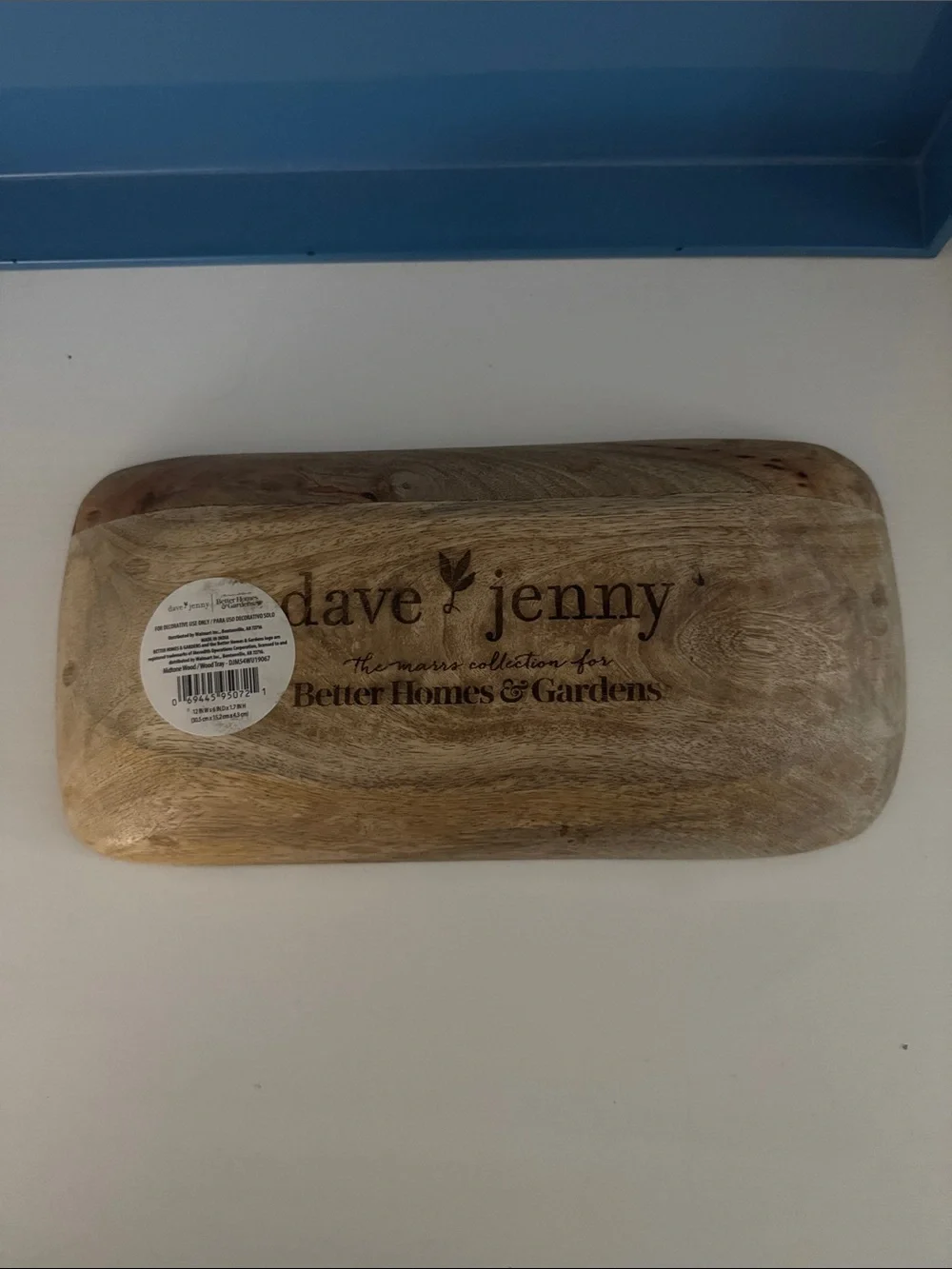 Natural Wood Decorative Tray Dough Bowl Dave & Jenny Better Homes Gardens Brown